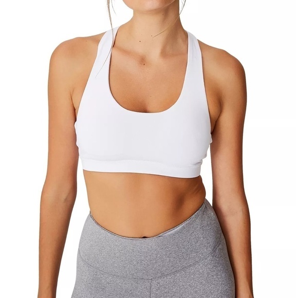 NWT - Cotton On Body Women's Strappy Sports crop bra neon orchid texture - Picture 6 of 14